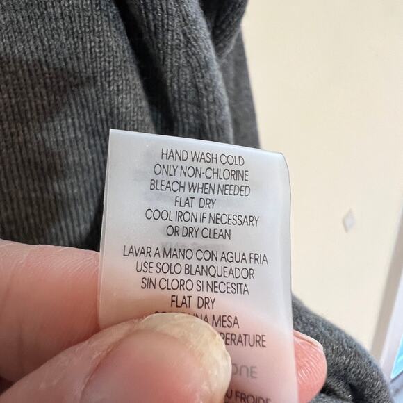 Calvin Klein Colorblock Sweater Sz 3X Gray Black Mock Neck Cabincore Cozy Staple - Picture 6 of 6